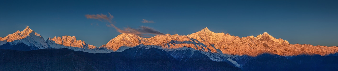 风光-自然-梅里雪山-落日熔金-风景 图片素材