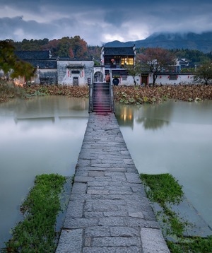 风光-晨光-无梦到徽州-秋-古建筑 图片素材