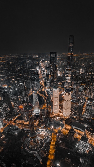 上海-魔都-夜景-城市-黑金 图片素材