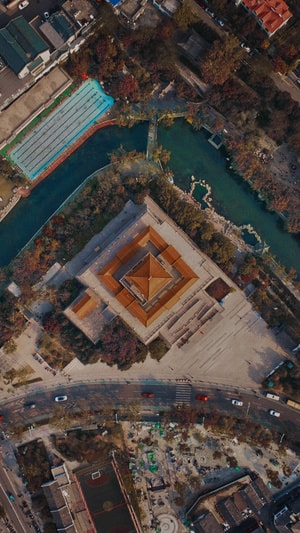 济南-解放阁-航拍-dji-建筑 图片素材
