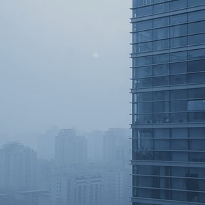 手机-雾霾-城市-城市-城市风光 图片素材
