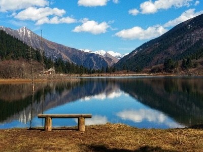 手机-达古冰川-湖泊-山脉-山 图片素材