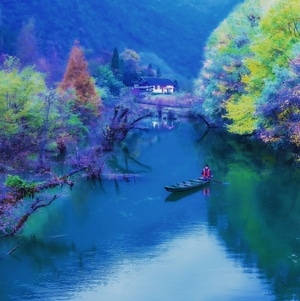 湖北-恩施-湖-湖面-湖水 图片素材