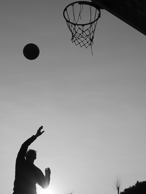 运动-打篮球-剪影-逆光-运动 图片素材