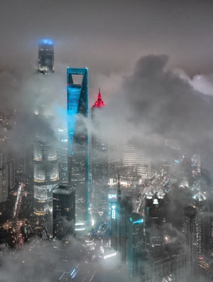 魔都-上海-航拍-平流雾-陆家嘴 图片素材