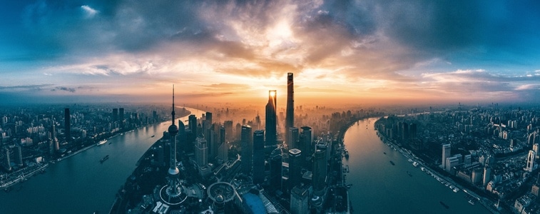 云-航拍-看你的城市-城市-高楼 图片素材