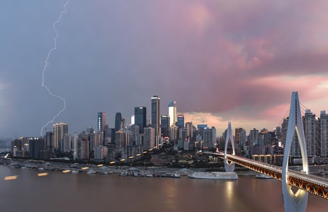 70周年摄影大赛-70周年城市-夜景-桥-索道 图片素材