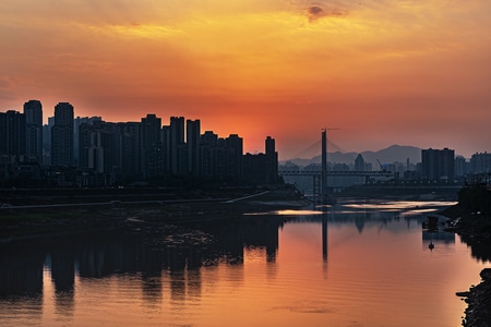 看你的城市-晚霞-嘉陵江-晚霞-霞光 图片素材