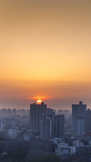 落日-西安-城市风光-城市地平线-城市 图片素材