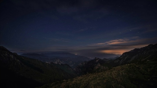 尘世烟火-日出-太白山-群山-星空 图片素材