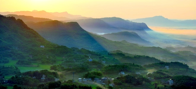 四川旅游-长宁县-日出-云海-佛来山 图片素材