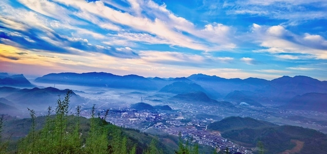 长宁县-大自然-朝霞-雾-云海 图片素材