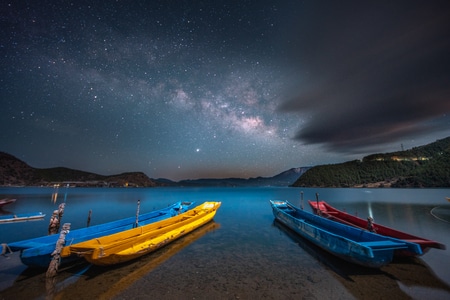 夜色-星空-风光-泸沽湖-四川 图片素材