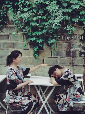 手机摄影-双重曝光-记录-时光-女人 图片素材