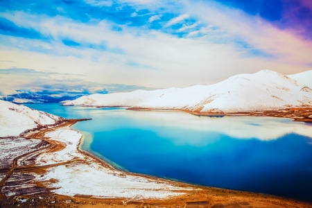 西藏-羊湖-色彩鲜艳-风景-风光 图片素材