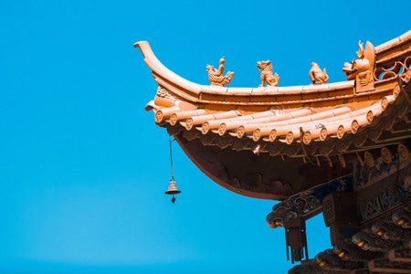 昆明老街-南屏街-步行街-景星花鸟市场-房檐 图片素材