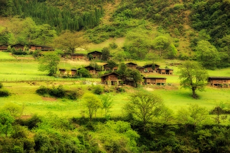 高原-藏地-风光-风景-村庄 图片素材