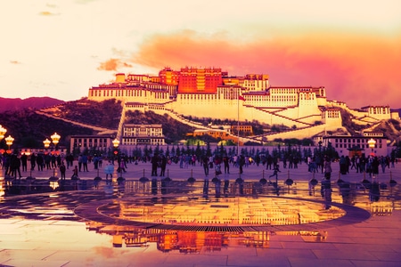 西藏拉萨-布达拉宫-色彩鲜艳-色彩-风景 图片素材