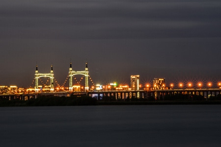 大桥-江河-夜景-桥梁-建筑 图片素材