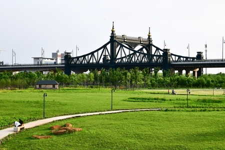 绿地-公园-大桥-风景-桥 图片素材