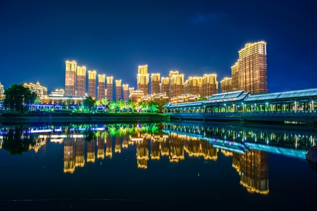 风光-色彩-泰安-夜景-房屋 图片素材