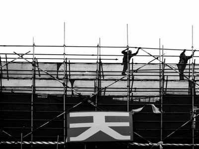 人-建筑工地-建筑工地-工人-钢管 图片素材