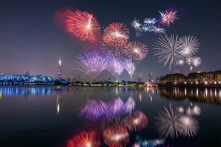 烟火-70周年国庆-夜景-美图-烟花 图片素材