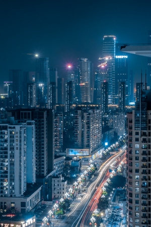 深圳-一毛-爬楼-夜景-色彩 图片素材