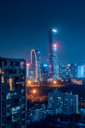 深圳-一毛-爬楼-夜景-色彩 图片素材