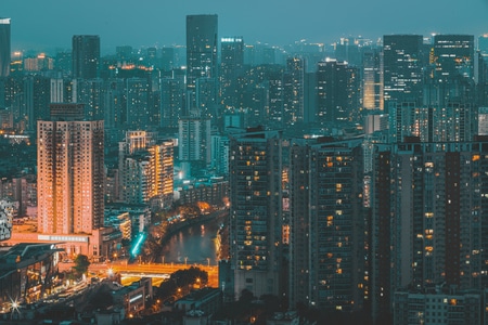 城市天际线-美丽之夜-城市-建筑-房屋 图片素材