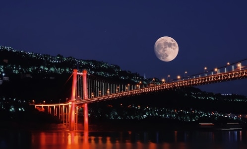 中秋-夜景-重庆-旅行-风景 图片素材
