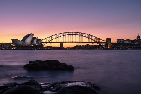 澳洲-日落-风景-建筑-桥 图片素材
