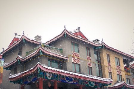日常-雪-自己-中式-房屋 图片素材