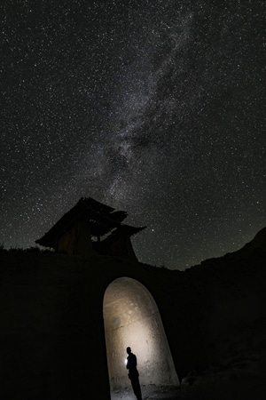 古城-银河-古建-古建筑-风景 图片素材