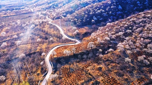 长城-北京-春天-怀柔-乡村 图片素材