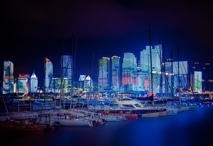 夜色-青岛-奥帆中心-风光-城市风光 图片素材