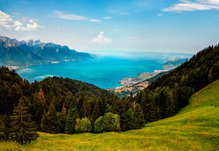 我要上封面-大自然-瑞士-莱芒湖-山 图片素材