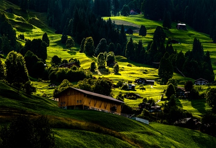 绿色地球-山-阿尔卑斯山-山谷-旅行 图片素材