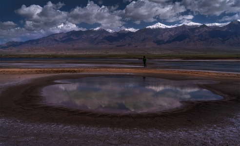 五彩云霞水中飘-大珠小珠落玉盘-风景-风光-山峰 图片素材