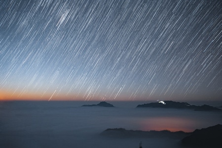 云海星轨-风景-自然-星空-风景 图片素材