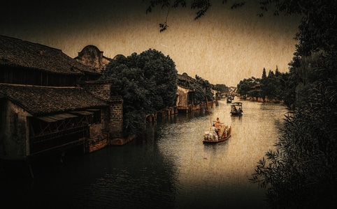 蓟州风光-小镇-古镇-河流-河水 图片素材