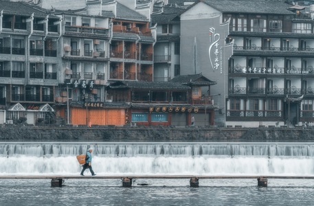 凤凰古城-湘西土家族苗族自治州-凤凰古城-古城-仿古建筑 图片素材