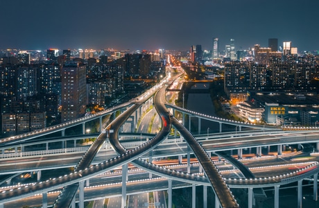 夜景-高架-户外-建筑-城市 图片素材
