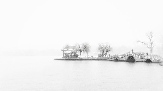 黑白-华为-雪-雪景-风景 图片素材