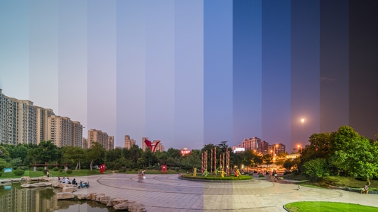 色彩-夜景-夜幕降临-时间切片-风景 图片素材