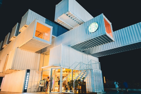 台湾-城市-旅行-建筑-星巴克 图片素材