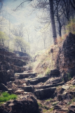 风光-乡间-风景-石块-石阶 图片素材
