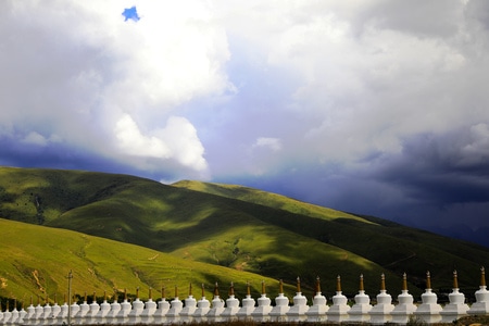 川西-旅游-风景-风光-白塔 图片素材