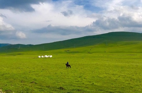 草原-白云-牧歌-蒙古包-祖国大好河山 图片素材