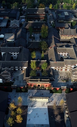 冬日暖阳-看你的城市-旅行、风光、人文-航拍风光-大慈寺 图片素材